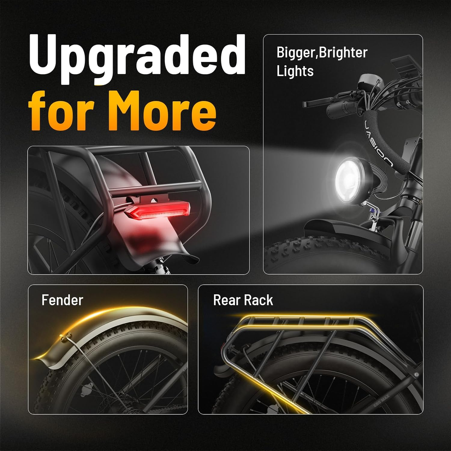 Jasion EB5 MAX Upgraded Lights, Fender and Rear Rack