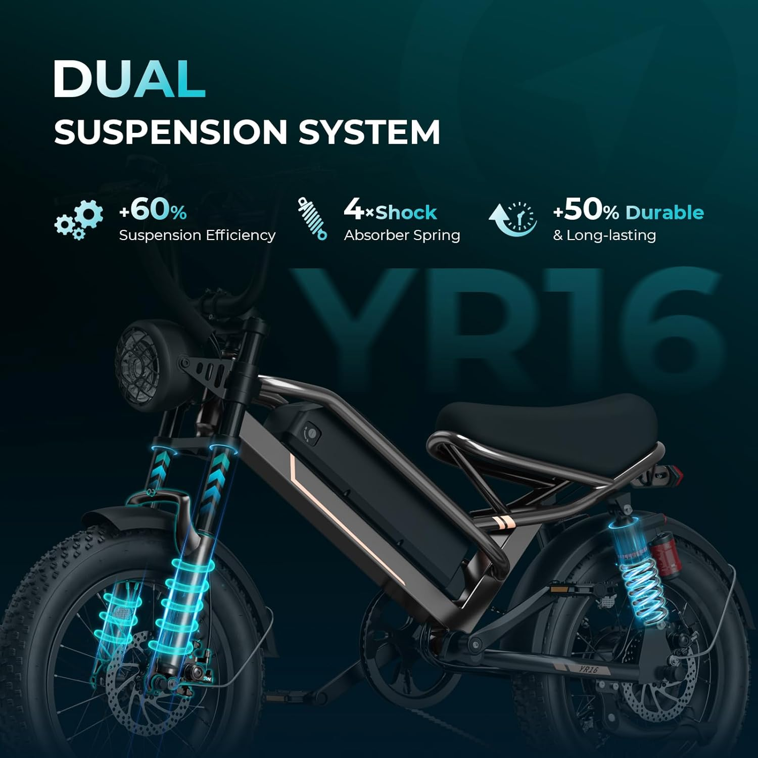 Jasion YR16 Electric Bike Dual Suspension System