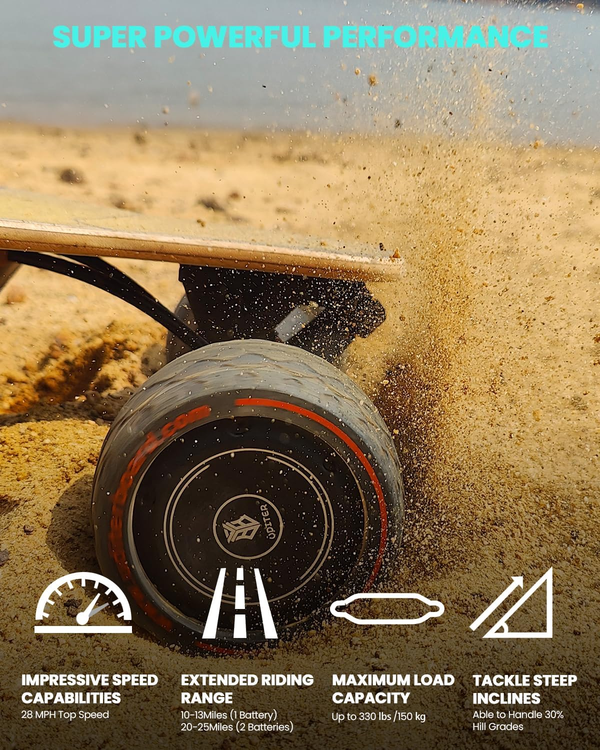 UDITER S3 Electric Skateboard, Powerful Performance, 